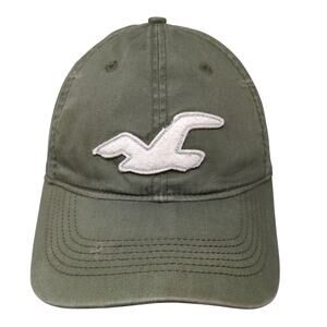 Hollister Big Logo Fitted Hat Green One Size Solid Vent Holes Outdoor